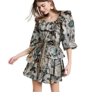 - ULLA JOHNSON GISELLE MINI PUFF SLEEVE DRESS 2